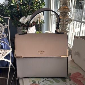 Dune London Beige and Gray Satchel